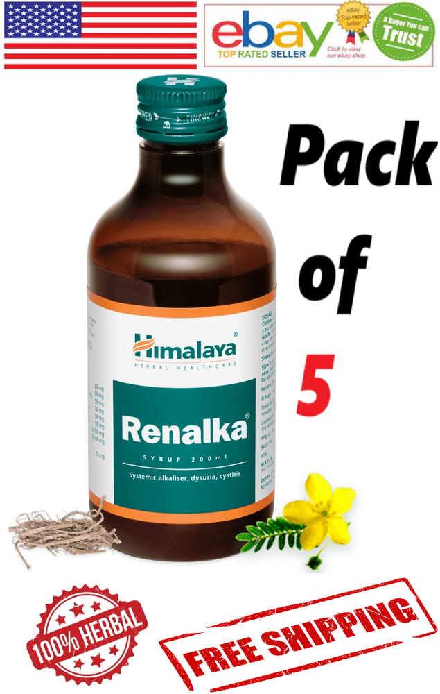 5x Himalaya Renalka Syrup For Coolant Of The Urinary Tract 200ml. Each FREE SHIP