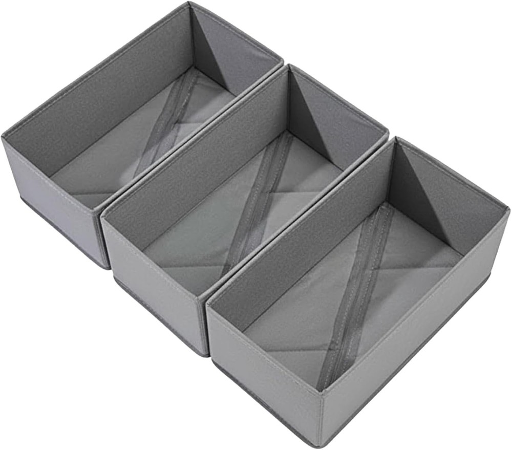 Sock Drawer Organizer Set of 3 Pack Gray, 11