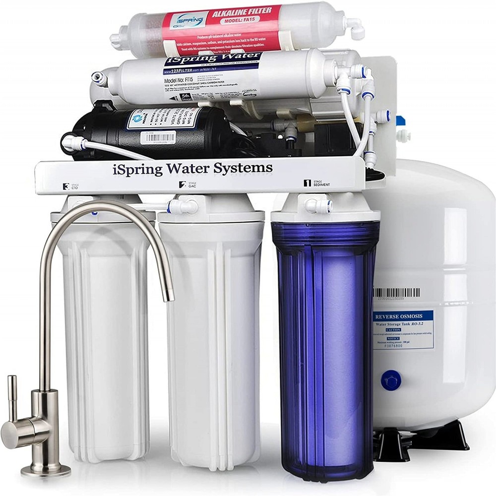 iSpring RCC7P-AK Boosted Performance Under Sink 6-Stage RO White