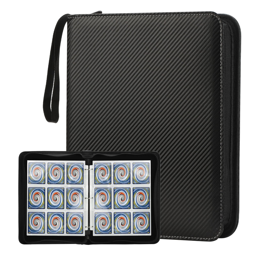 Trading Card Binder with Sleeves 9 Pocket Card Binder Premium 720 Double Side...