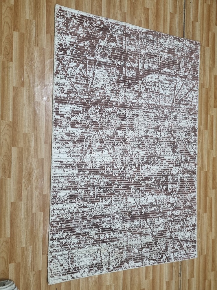 Brown Cream Abstract Hand Tufted Rug, Modern Area Carpet for Living Room Bedroom
