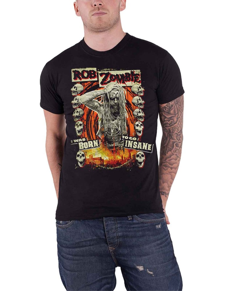 Rob Zombie Born To Go Insane Band Logo Official Mens Black T-Shirt