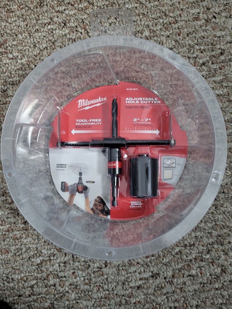 Milwaukee 2-7 Inch Adjustable Hole Cutter with Debris Shield 49-56-0270  