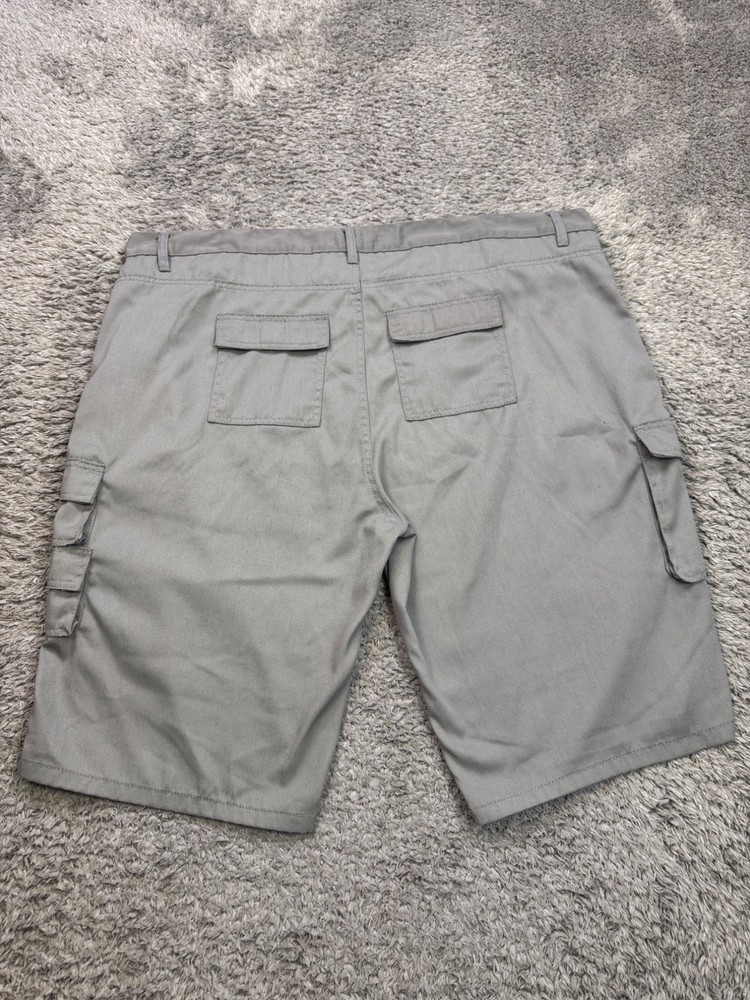 Vtg Denim Rivets Cargo Shorts Men 48x13 Gray Baggy Loose Fit Hip Hop Skater Y2K