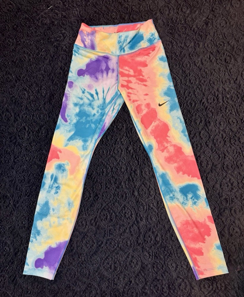 Nike Dri-FIT Mid-Rise Tie-Dye 7/8 Leggings XS Multicolor for Gym & Casual Wear