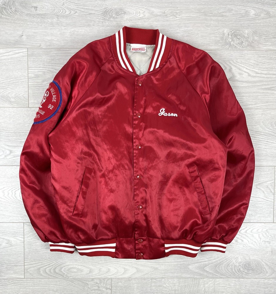 Hartwell Vintage 1992 USA Baseball Varsity Bomber Jacket Size L Retro Sportswear