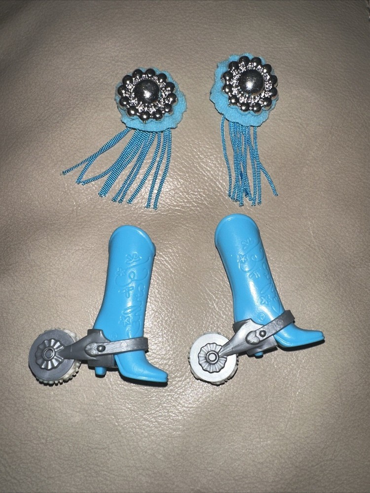 1993 Western Stampin Barbie Cowboy Cowgirl Boots Hair Clips