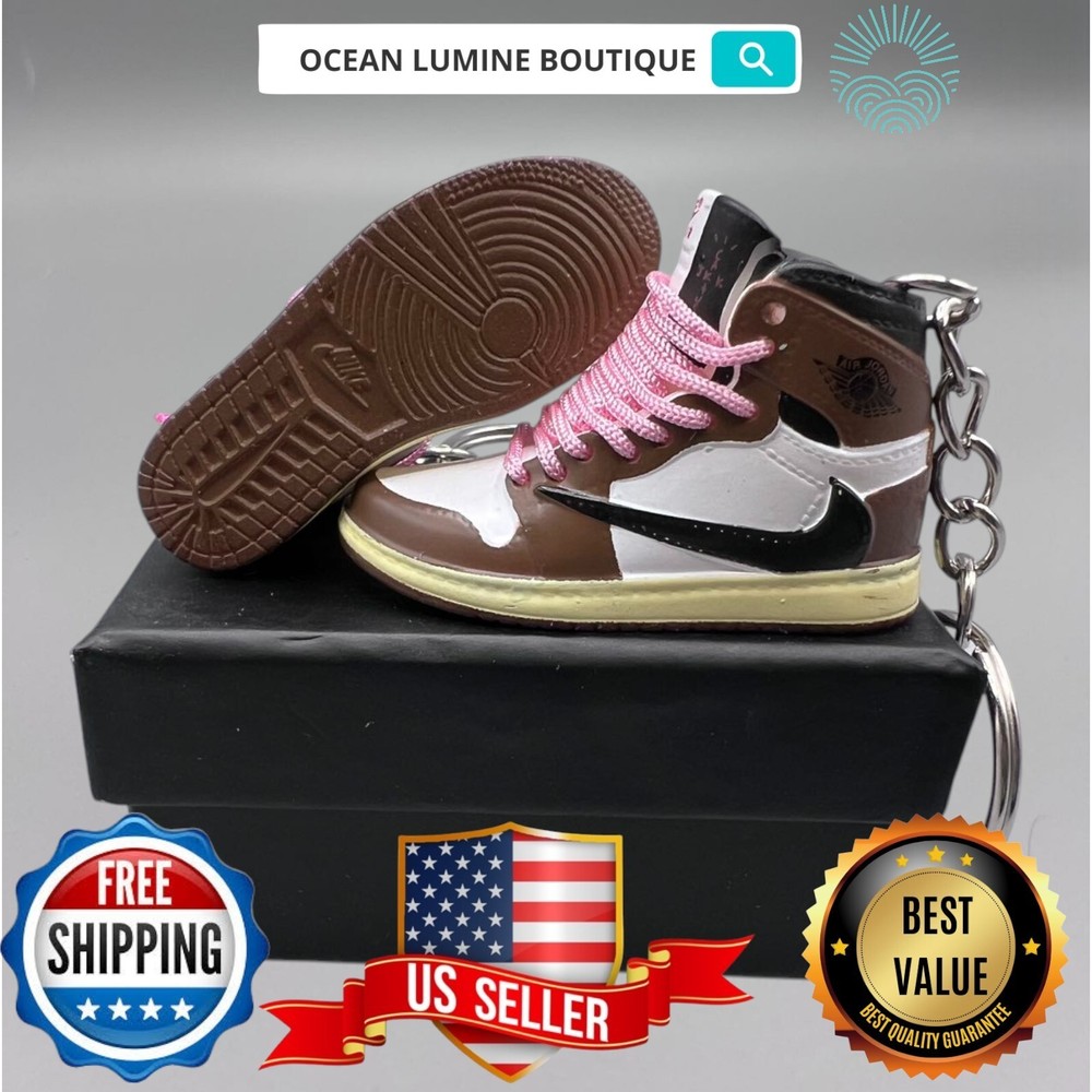 Air Jordan 3D Mini Sneaker Keychain, Basketball Sneaker Collectible, Box Options