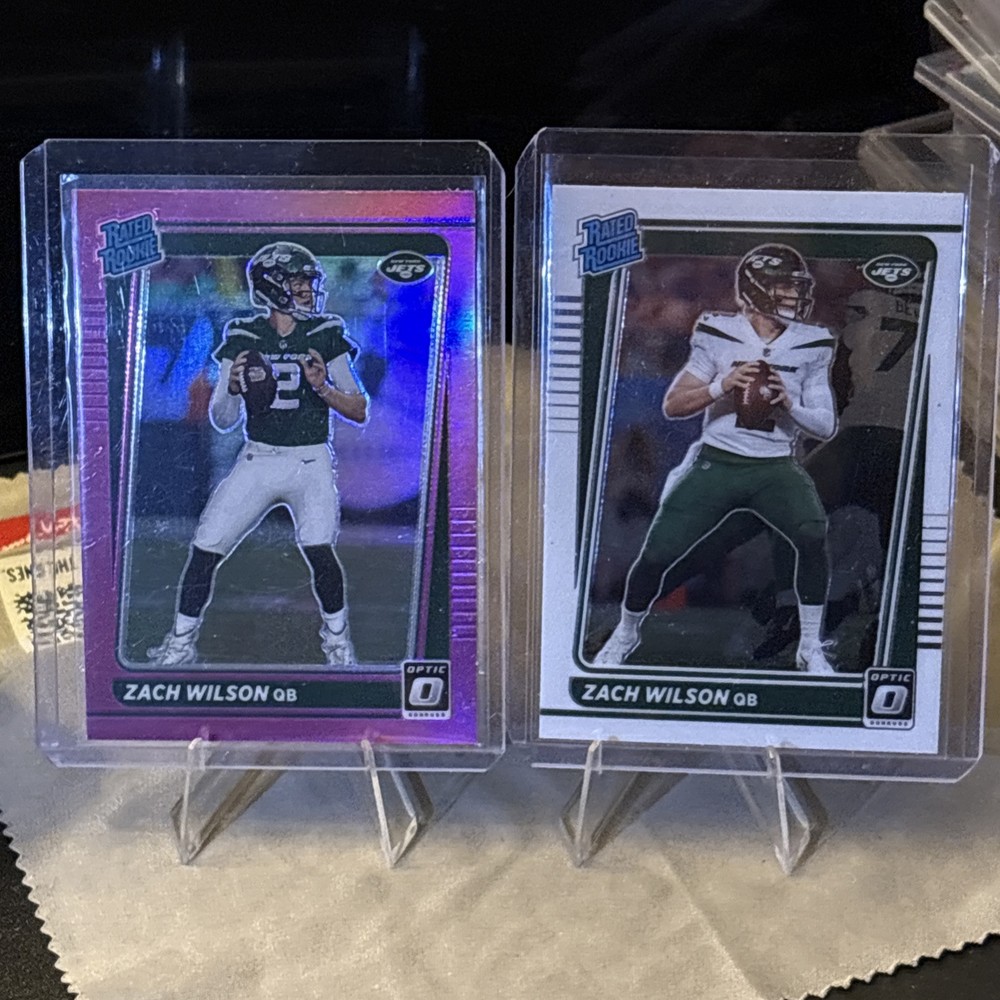 2021 Donruss Rookie Lot Zach Wilson Optic Pink & Base Rated Rookie Cards