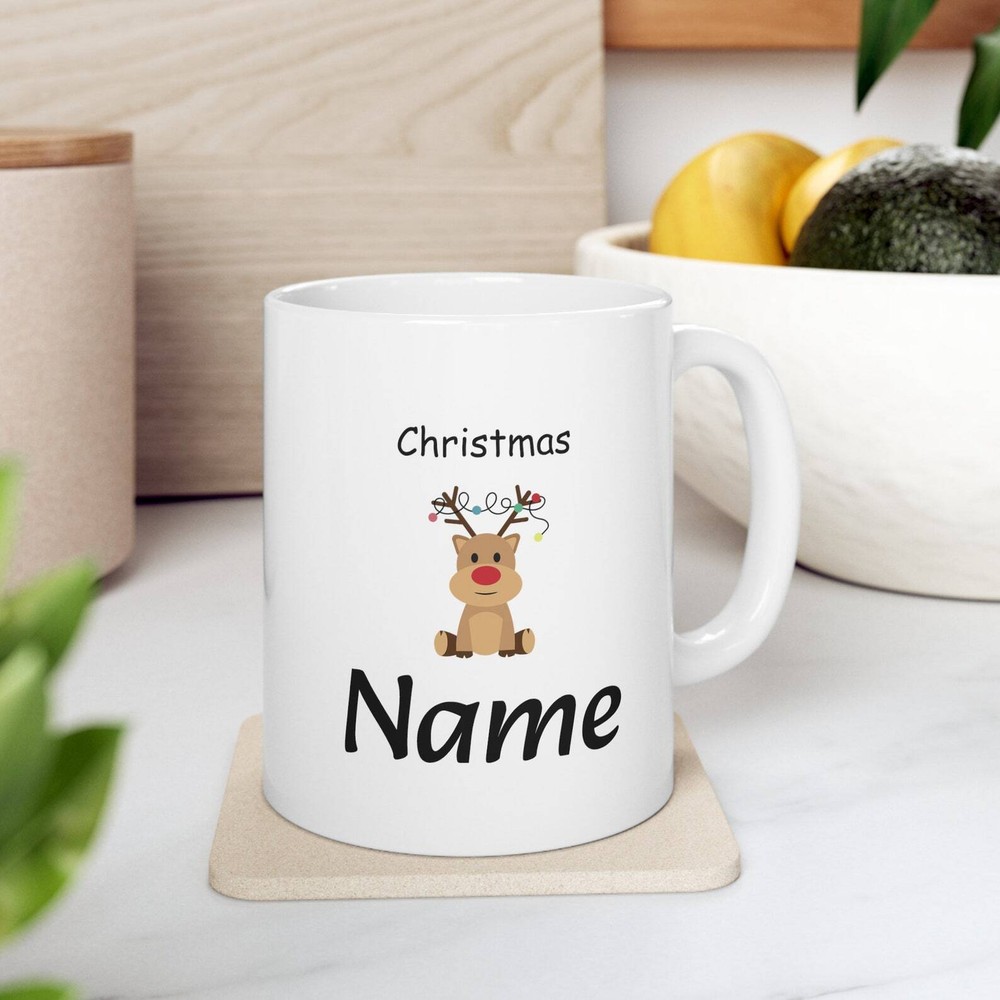 Christmas Reindeer Mug 11oz Personalized