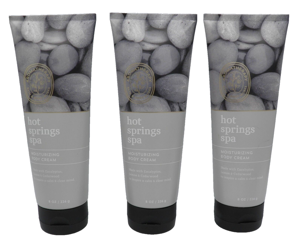 x3 Bath & Body Works Hot Springs Spa Body   Cream Aromatherapy Retired NEW