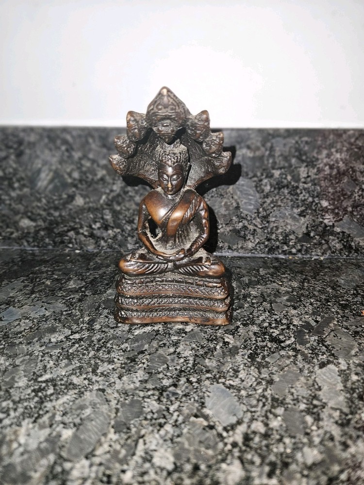 Vintage Thai Naga Buddha Statue Meditation Talisman Amulet