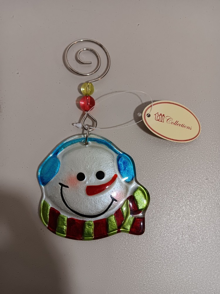 Tii Collections Snowman Glass Holiday Christmas Ornament - New
