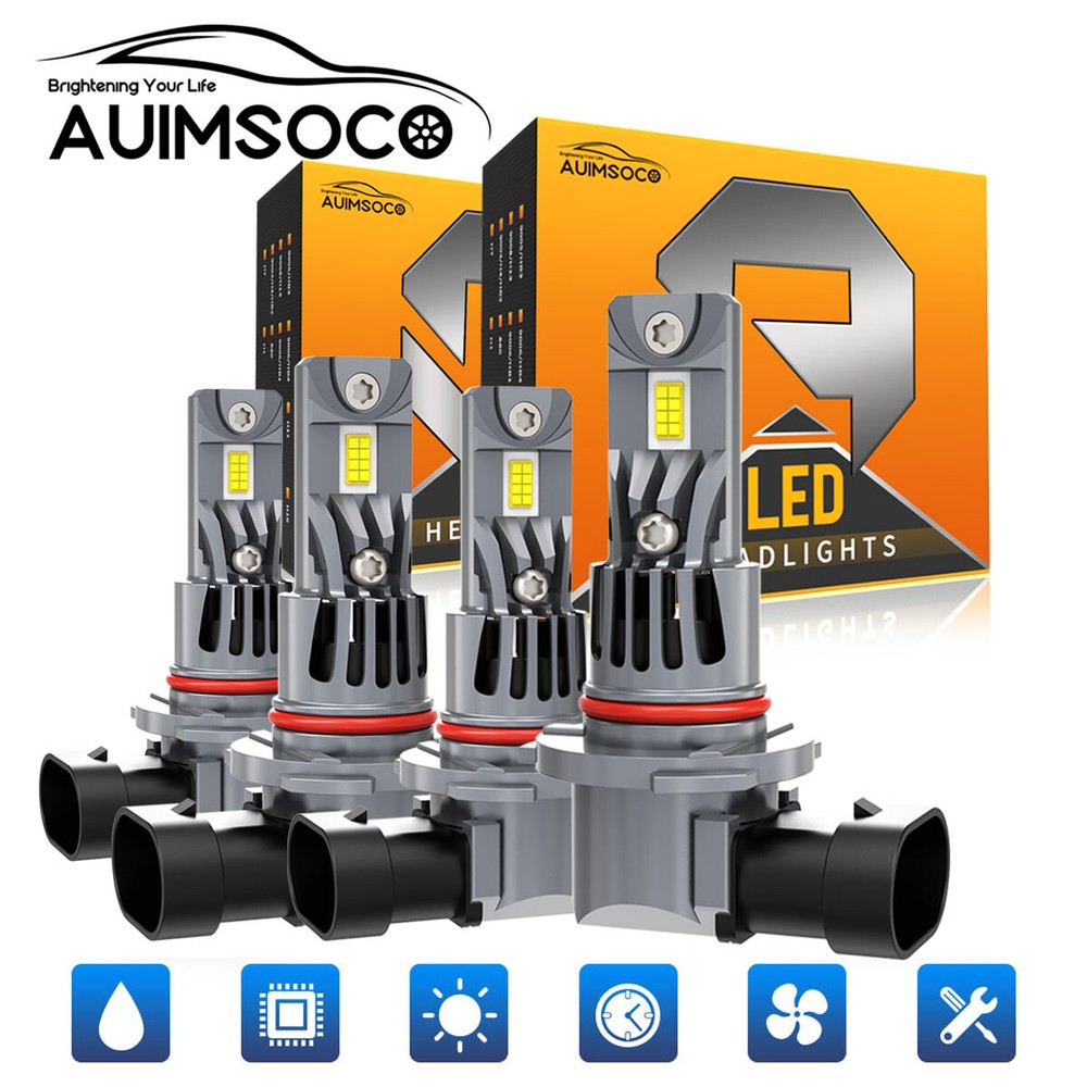 Led Headlights Hi/Lo Beam 9005+9006 4Pcs For Chevrolet C1500 Suburban 1992-1999