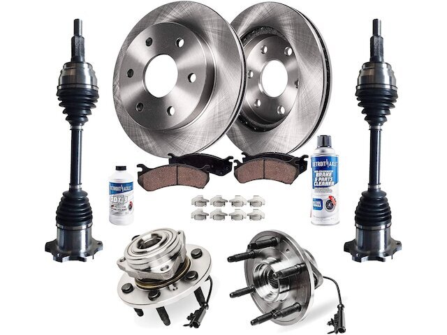 For Escalade ESV Brake Pad Rotor Axle Wheel Hub Kit Detroit Axle 65892FQSW