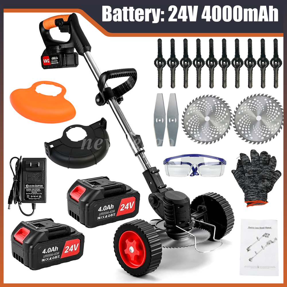 Cordless Electric Weed Eater Grass Trimmer Brush Cutter Lawn Edger Kit  