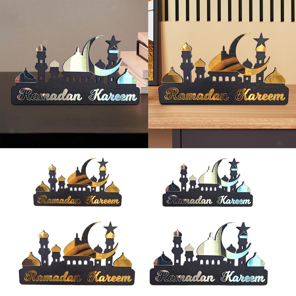 Ramadan Calendar Tabletop Ornament for Family Gathering Wooden Acrylic