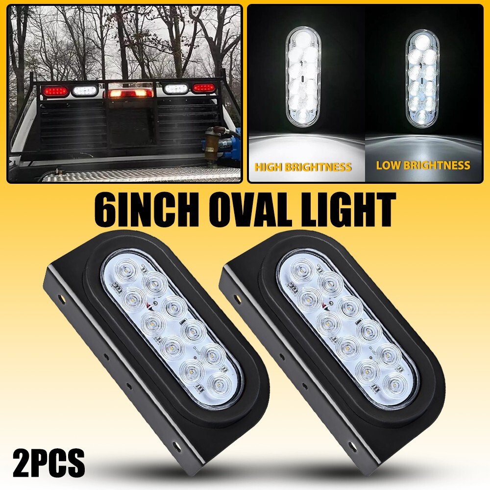 2-Pack Waterproof 6-Inch White LED DRL Running Lights and Taillights – Universal Fit for Trailers, RVs, and More – Durable, Bright, and Weather-Resistant Design