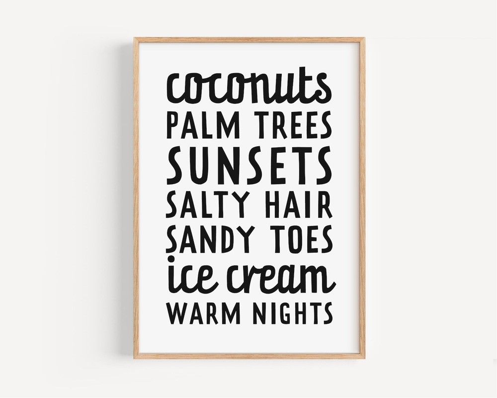 Beach Theme Wall Art Funny Beach Decor Print Beach Home Decor Living Room Wall