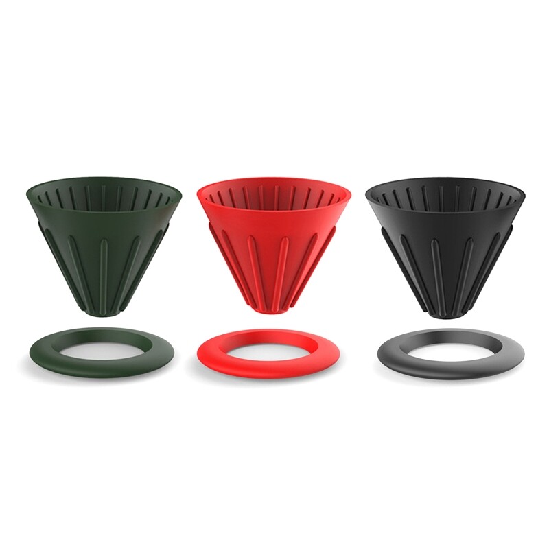 Home Reusable Coffee Funnel Silicone Coffee Drip Filter Cup Reversible Foldable