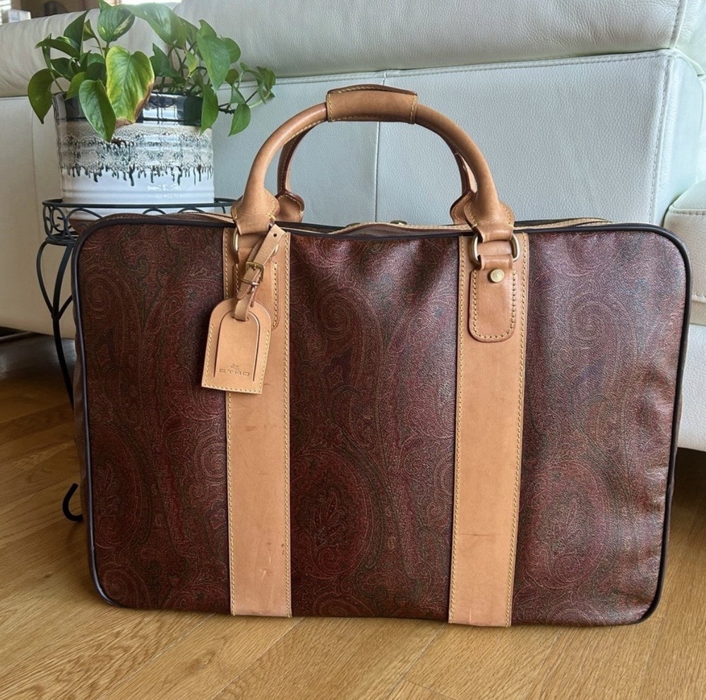Etro Paisley Pattern Zip Around Luggage Travel Suitcase