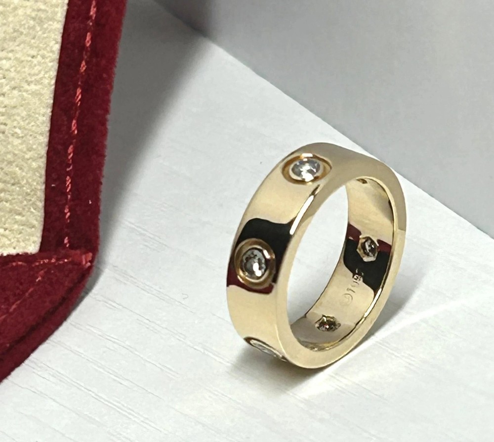 CARTIER 6 DIAMOND LOVE RING 18K YELLOW GOLD