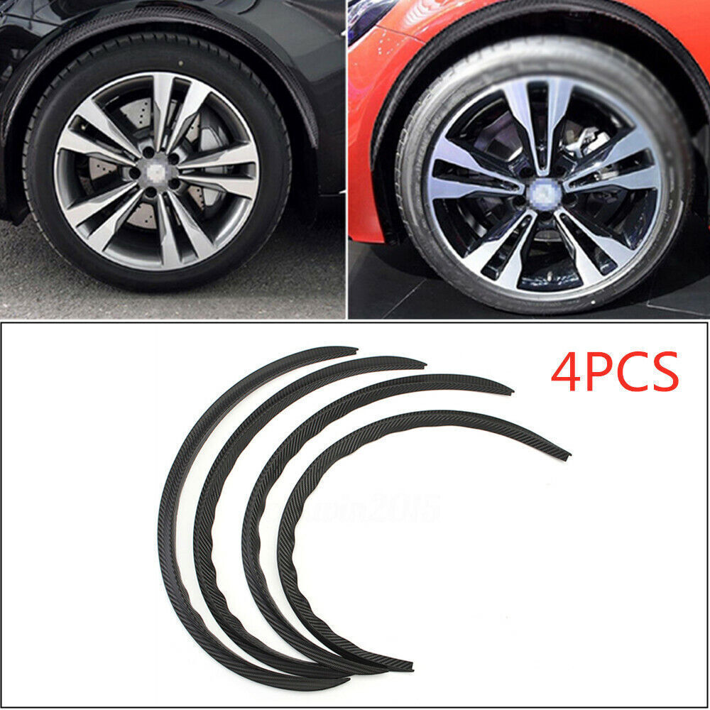 US Carbon Fiber Look Car Wheel Eyebrow Arch Trim Lips Fender Flares Protector