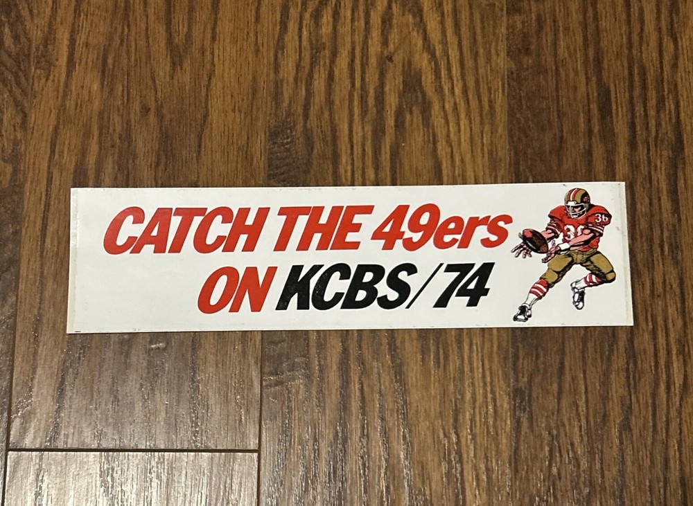 NFL San Francisco 49ers Vintage Logo Bumper Sticker Catch On KCBS/74