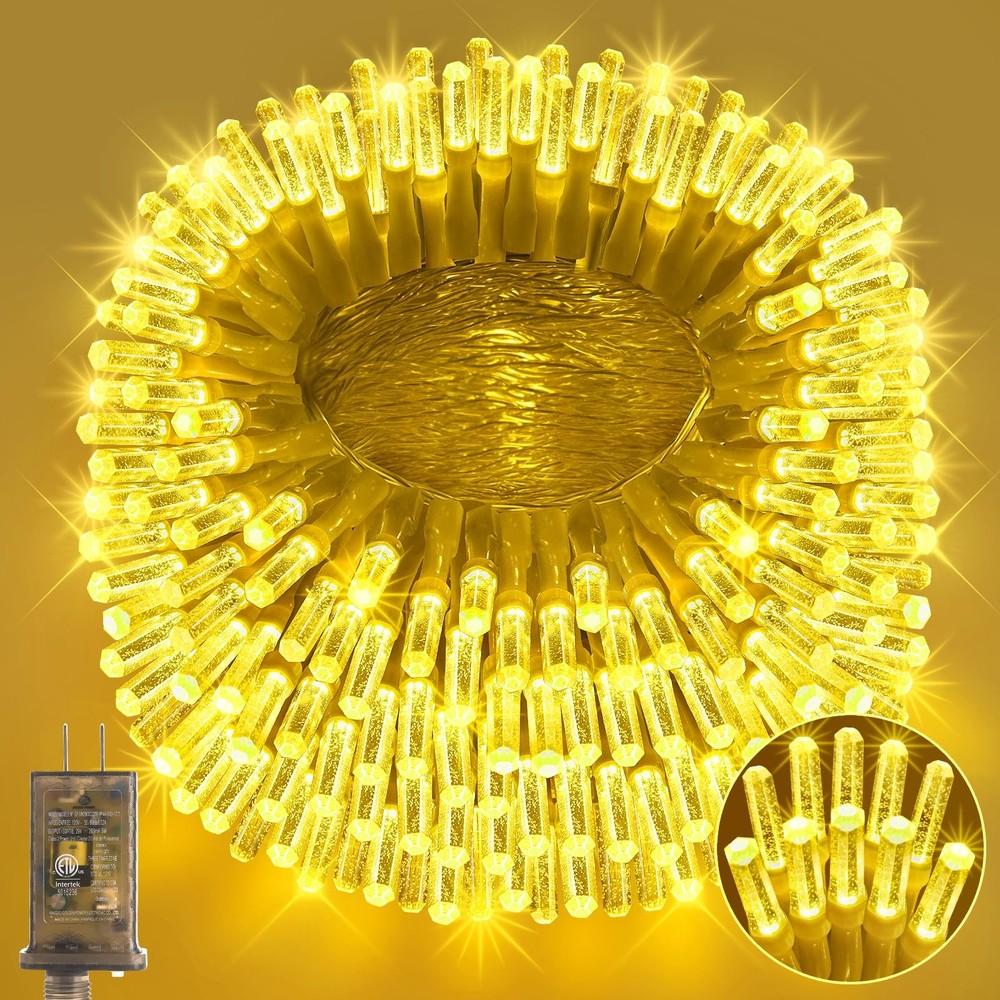 1140 LED 449ft Outdoor String Lights with 8 Modes Warm White Christmas Decor