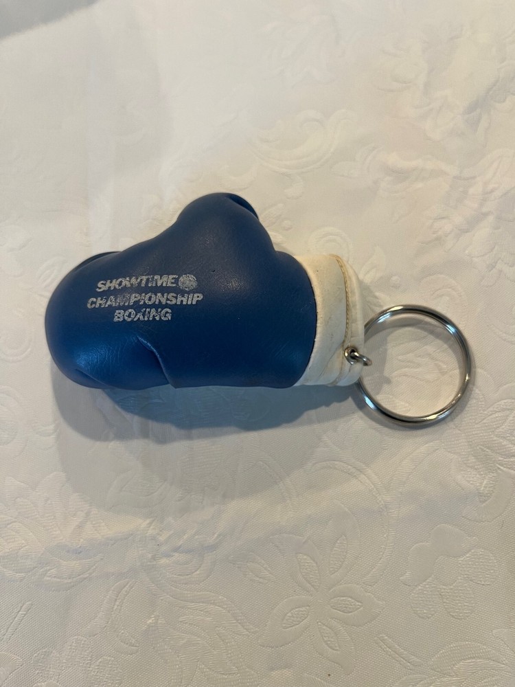 Vintage Showtime Championship Boxing Glove Keychain in Blue & White - Rare Collectible