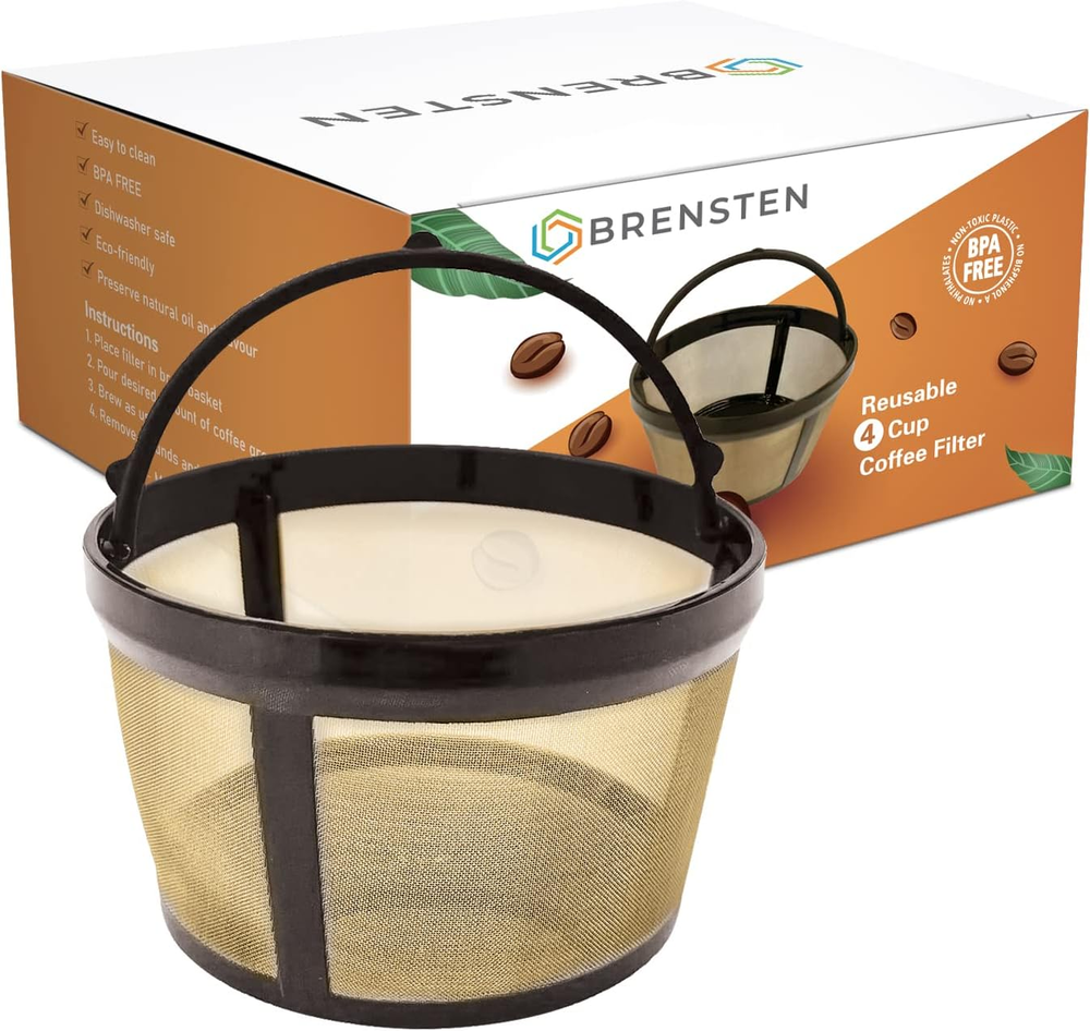 4 Cup Reusable Filter Basket with Closed Bottom Fits Mrcoffee Coffee Maker and B
