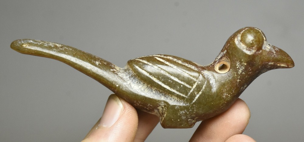 9.5CM Hongshan Culture Ancient Jade Carved Bird Amulet Pendant