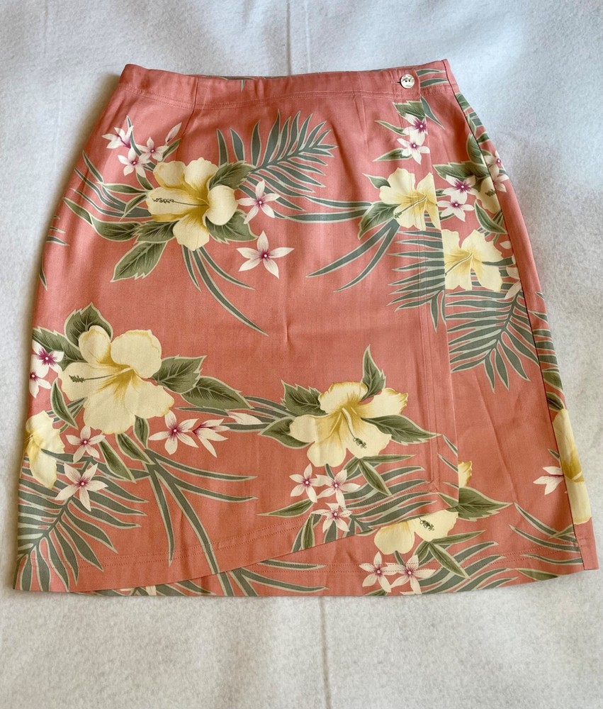 Tommy Bahama 100% Silk Floral Wrap Skirt Women's- 8