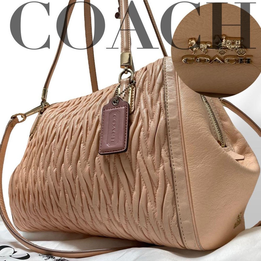 Coach Two-Way Shoulder Tote with Gather Carriage Bracket Charm