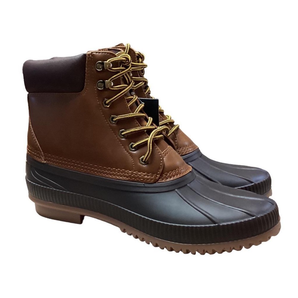 Tommy Hilfiger Mens Colin 2 Waterproof Insulated Duck Boots Brown Size 8 NEW