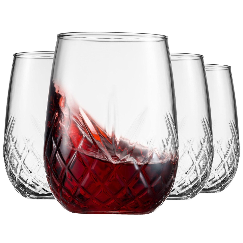 Godinger Italian Stemless Wine Glasses Dublin Collection Beverage Cups