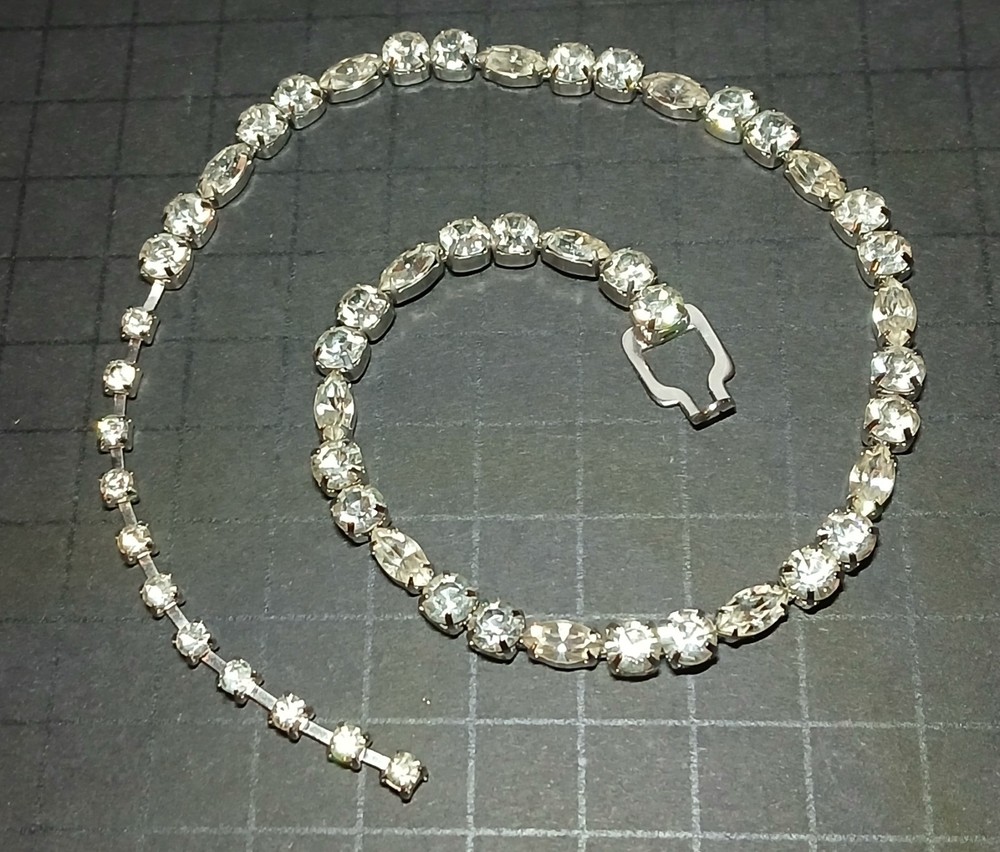Vintage Eisenberg Ice Crystal Choker Necklace Signed 1945-1958 Riviere Style