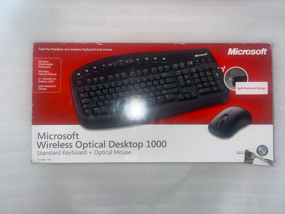 Microsoft Wireless Optical Desktop 1000 Keyboard & Mouse BV3-00003 NEW-OPEN BOX