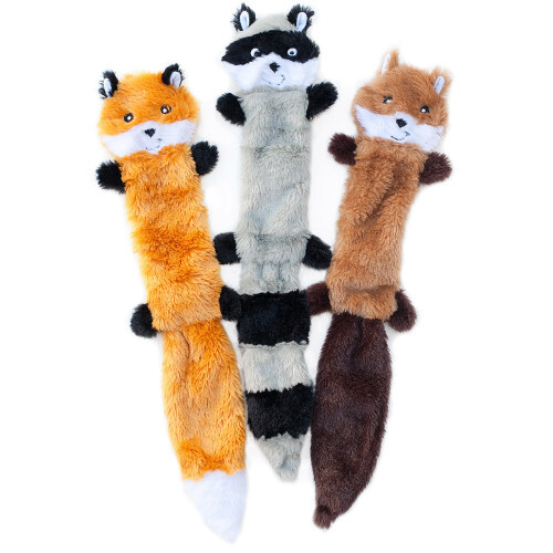 ZippyPaws Skinny Peltz Dog Toy Fox; Raccoon; Squirrel;