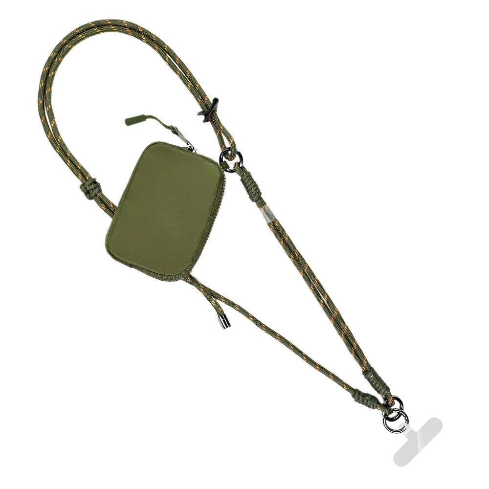 Olive Green RFID Secure Twin Pouch with Clip & Go Phone Strap