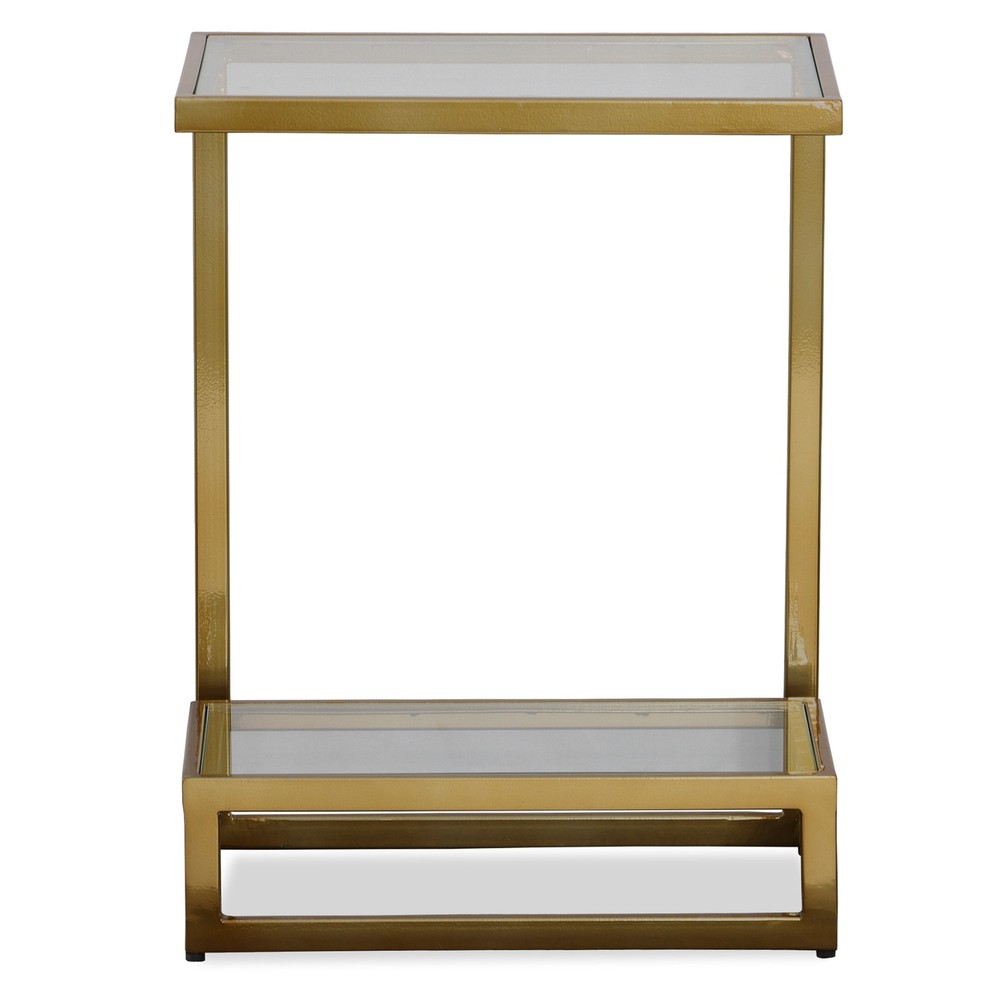 Uttermost 22913 Musing 12-Inch Gold Iron Glass Accent Table