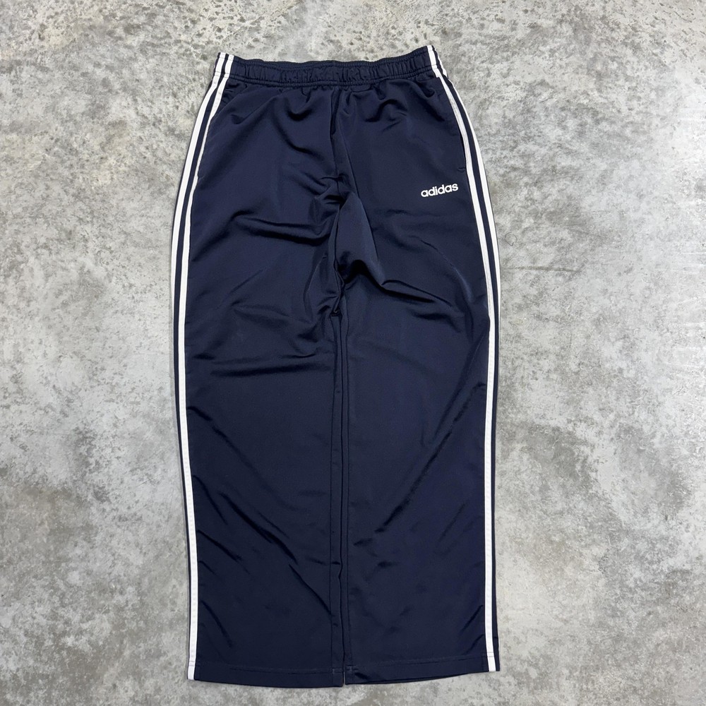 Adidas Pants Mens Large Navy Primegreen Track Athletic 3 Stripe Logo Warm Up