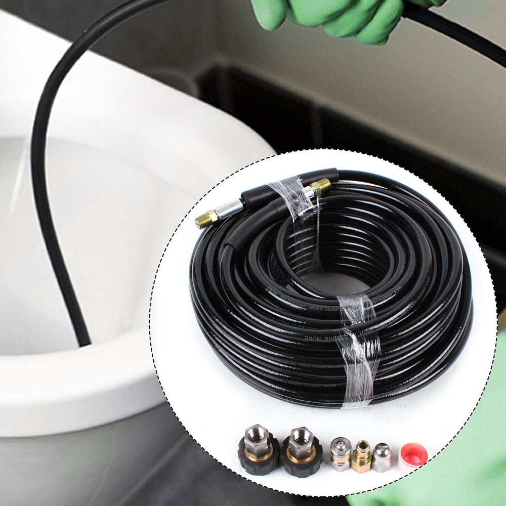 Drain Cleaner Hose Sewer Jetter Kit for Pressure Washer 100FT,1/4 