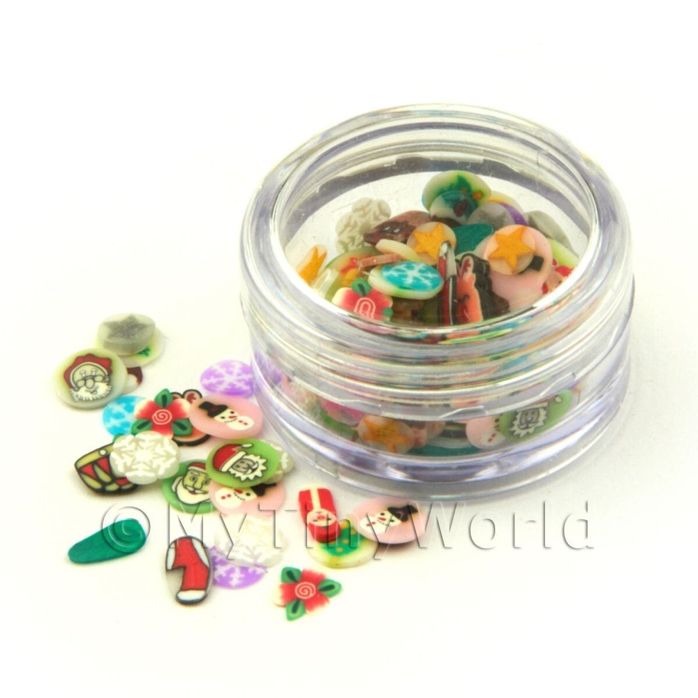 150 Mixed Christmas Nail Art Slices for Festive Designs