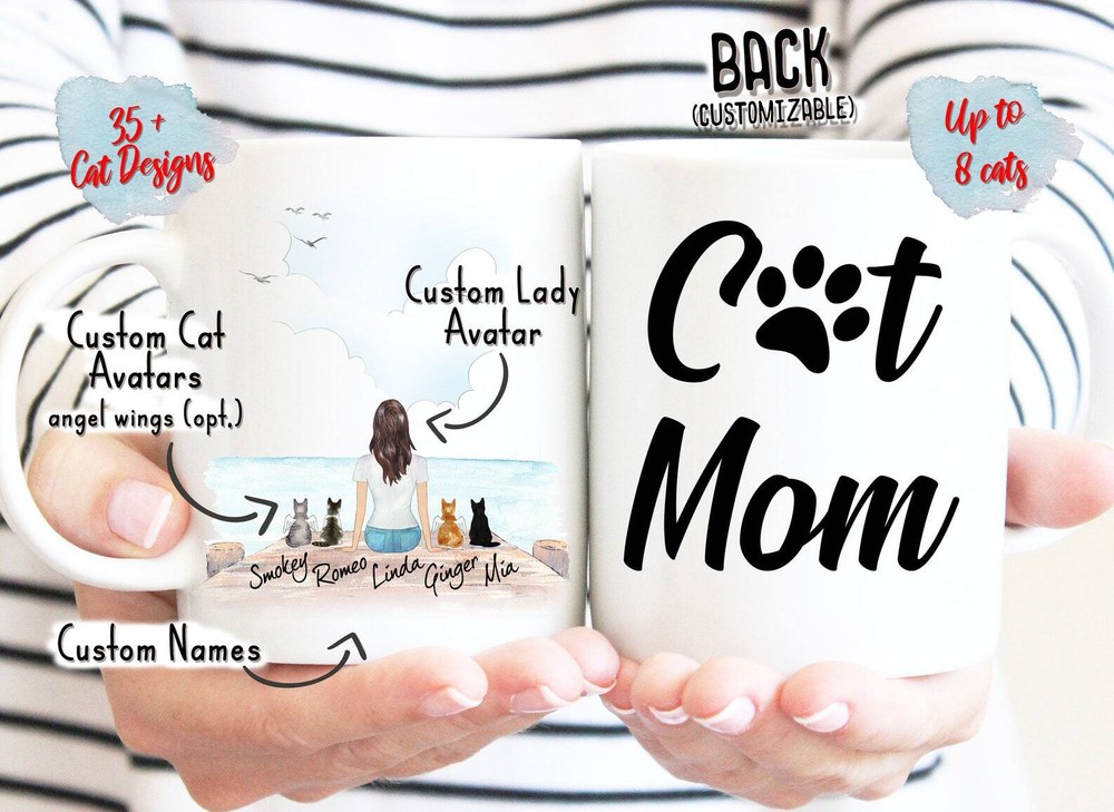 Personalized Cat Mug Cat Mom Mug Cat Lady Coffee Mug Cat Lover Mug Pet Mug Cat M