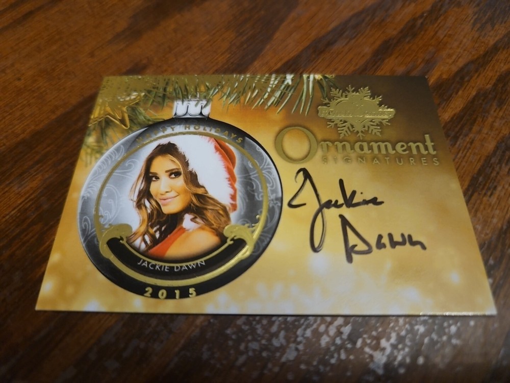 Benchwarmer 2015 Jackie Dawn Happy Holidays Ornament Signatures Auto Playboy