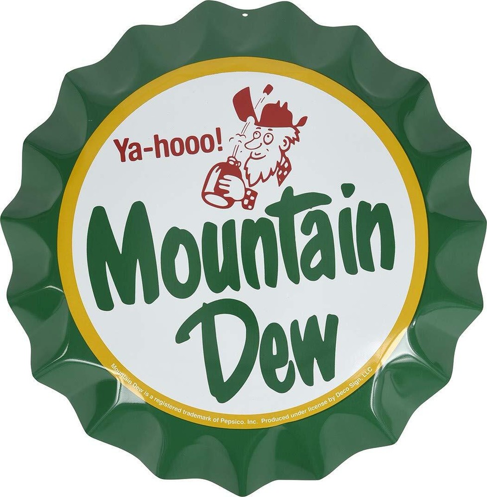 844656 Bottle Cap Mountain Dew, Aluminum