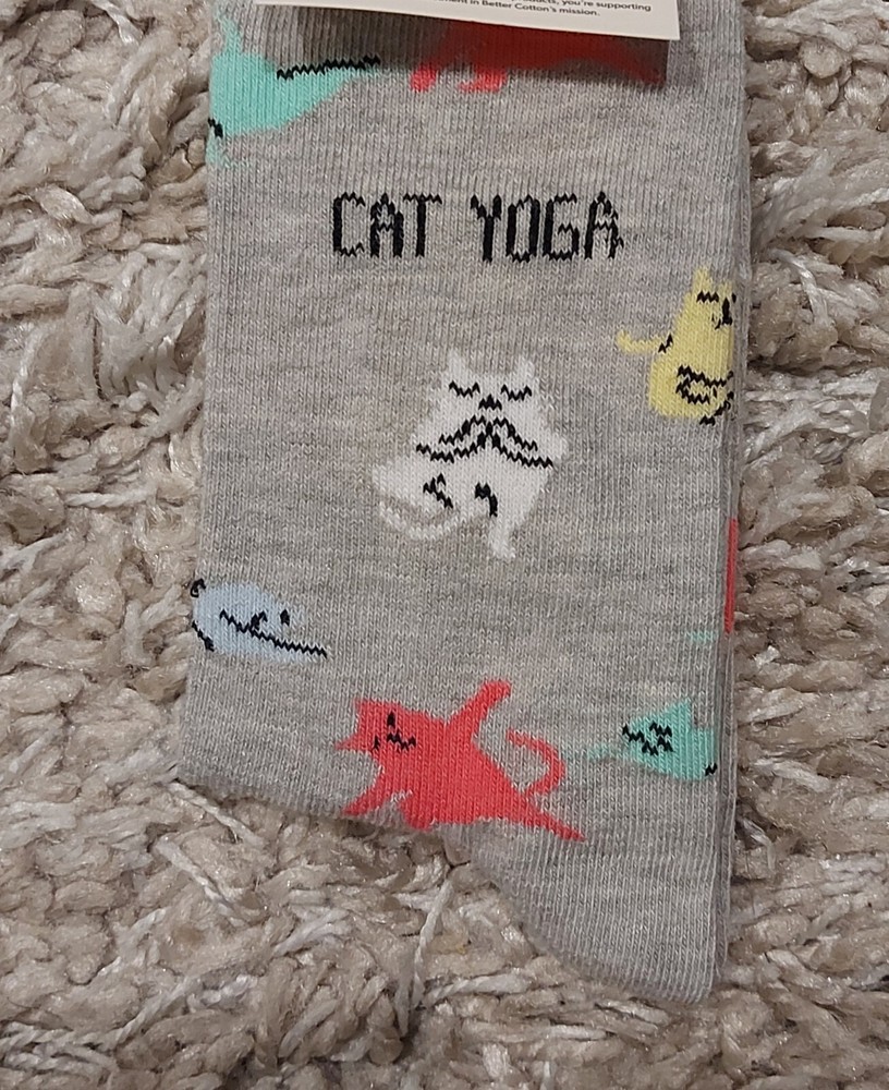 Cat Yoga Print Socks