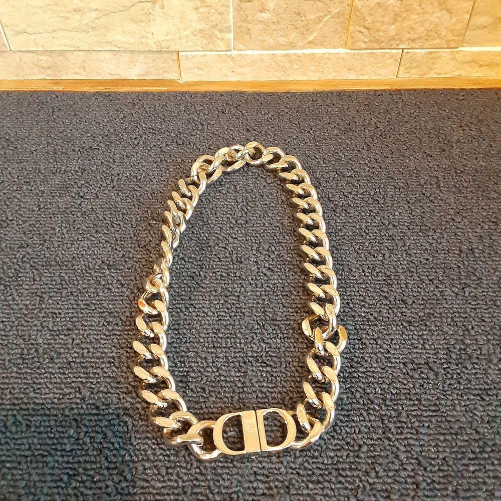 Christian Dior New CD Silver Necklace and Bracelet Set