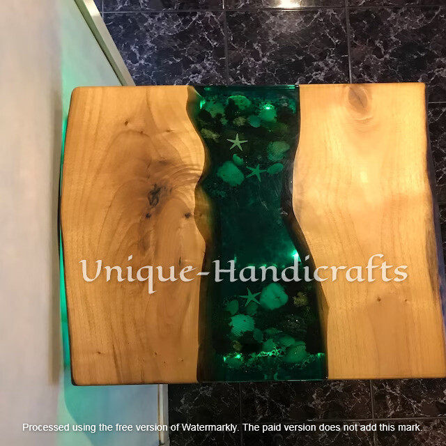 Green River Table-Epoxy -Clear Epoxy Table-Custom Made o order furniture decors